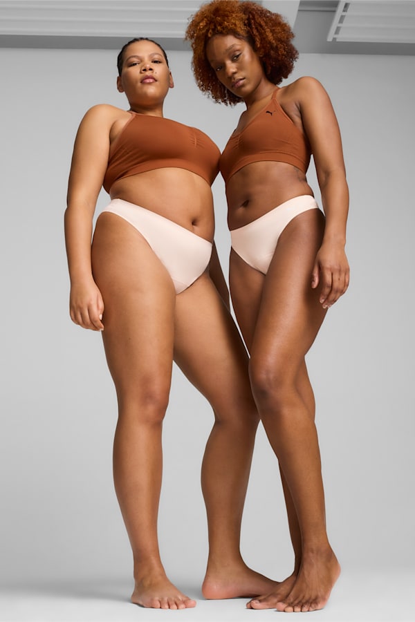 PUMA x Modibodi Seamfree Active Thong Light-Moderate, Mist Pink, extralarge