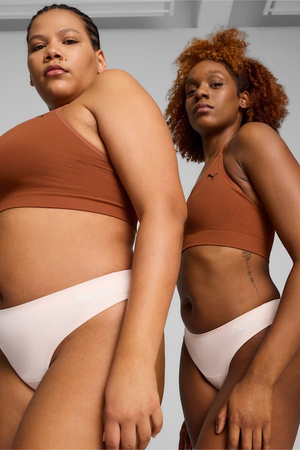 PUMA x Modibodi Seamfree Active Thong Light-Moderate, Mist Pink, extralarge