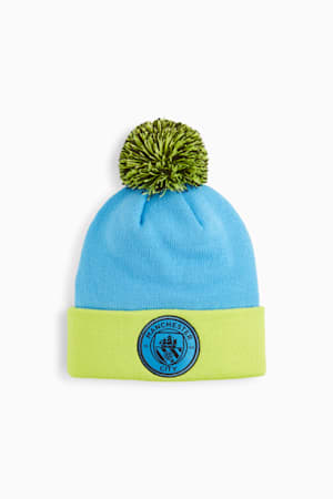 Manchester City Pom Pom Beanie Youth, Magic Blue-Yellow Glow, extralarge-GBR