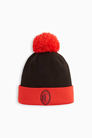 AC Milan ftblESSENTIALS Pom Pom Beanie, PUMA Black-For All Time Red, extralarge-GBR