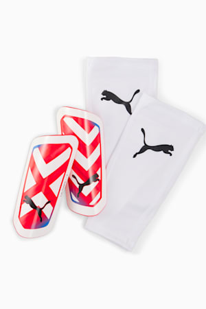 ULTRA Flex Sleeve Football Shin Guards, PUMA White-Ultra Blue-Fire Orchid, extralarge-GBR