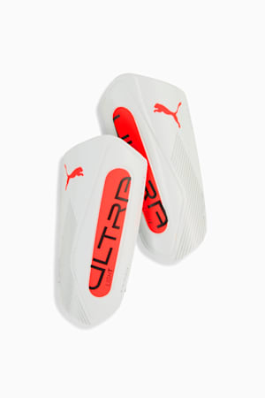 ULTRA Light Football Strap Shinguards, PUMA White-Glowing Red, extralarge-GBR