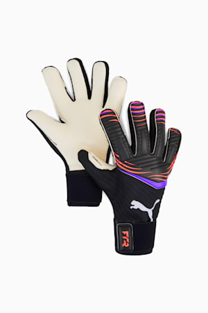 FUTURE Pro Hybrid Football Goalkeeper Gloves, PUMA Black-Glowing Red-Purple Glimmer, extralarge-GBR
