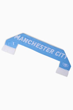 Manchester City ftblESSENTIALS Scarf, Team Light Blue-PUMA White, extralarge-GBR