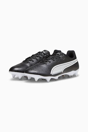 KING MATCH MxSG Football Boots, PUMA Black-PUMA White, extralarge-GBR