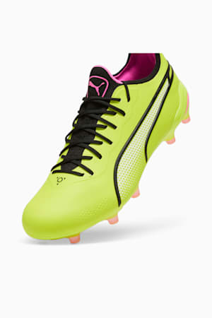 KING ULTIMATE FG/AG Football Boots, Electric Lime-PUMA Black-Poison Pink, extralarge-GBR