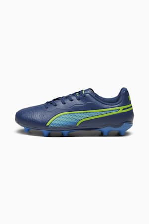 KING MATCH FG/AG Youth Football Boots, Persian Blue-Pro Green-Ultra Blue, extralarge-GBR