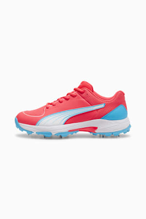 PUMA Spike 24.2 Unisex Ultralight Cricket Shoes, Fire Orchid-PUMA White-Luminous Blue, extralarge-GBR