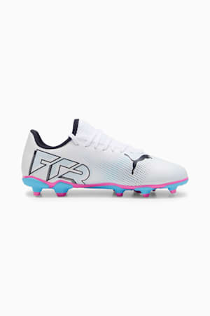 FUTURE 7 PLAY FG/AG Youth Football Boots, PUMA White-PUMA Black-Poison Pink, extralarge-GBR