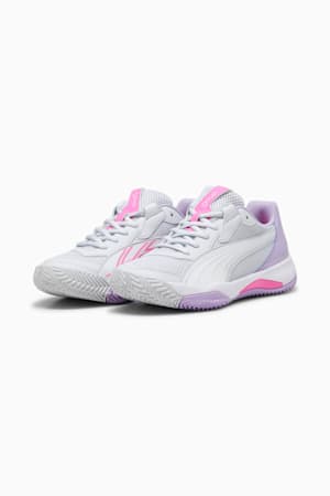 NOVA Court Women's Padel Shoes, Silver Mist-PUMA White-Vivid Violet, extralarge-GBR