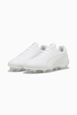 KING ULTIMATE FG/AG Football Boots Unisex, PUMA White-PUMA Silver, extralarge-GBR
