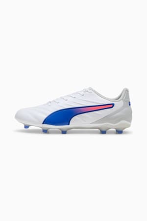 KING PRO FG/AG Football Boots, PUMA White-Bluemazing-Flat Light Gray, extralarge-GBR