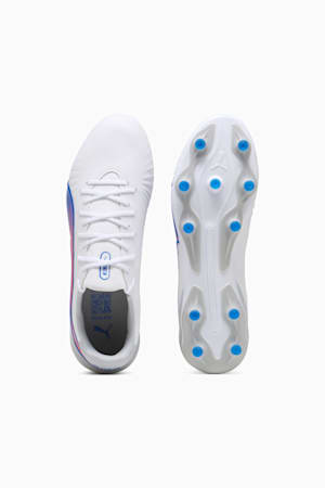 KING MATCH FG/AG Football Boots, PUMA White-Bluemazing-Flat Light Gray, extralarge-GBR