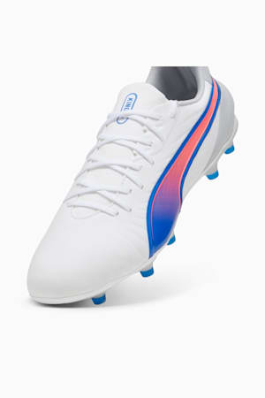 KING MATCH FG/AG Football Boots, PUMA White-Bluemazing-Flat Light Gray, extralarge-GBR