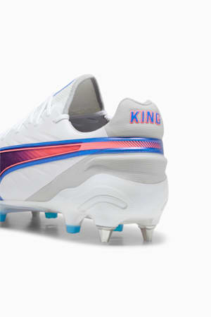 KING ULTIMATE MxSG Football Boots, PUMA White-Bluemazing-Flat Light Gray-Sunset Glow, extralarge-GBR