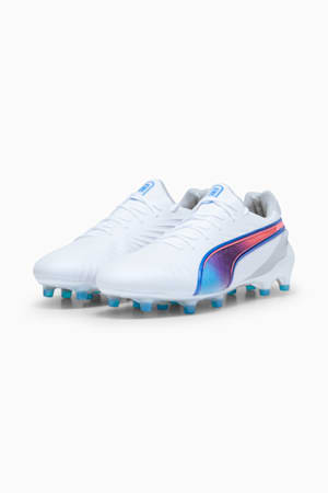 KING ULTIMATE FG/AG Football Boots Women, PUMA White-Bluemazing-Flat Light Gray-Sunset Glow, extralarge-GBR