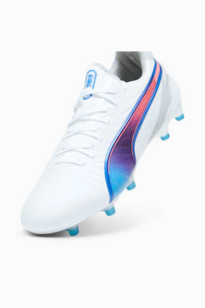 KING ULTIMATE FG/AG Football Boots Women, PUMA White-Bluemazing-Flat Light Gray-Sunset Glow, extralarge-GBR