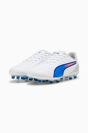 KING PRO FG/AG Football Boots Women, PUMA White-Bluemazing-Flat Light Gray, extralarge-GBR