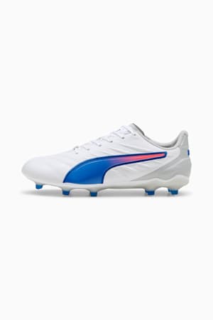 KING PRO FG/AG Football Boots Women, PUMA White-Bluemazing-Flat Light Gray, extralarge-GBR