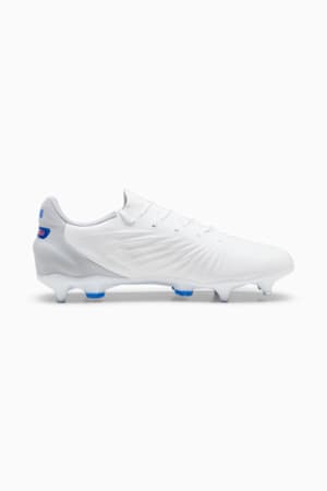 KING MATCH MxSG Football Boots, PUMA White-Bluemazing-Flat Light Gray, extralarge-GBR