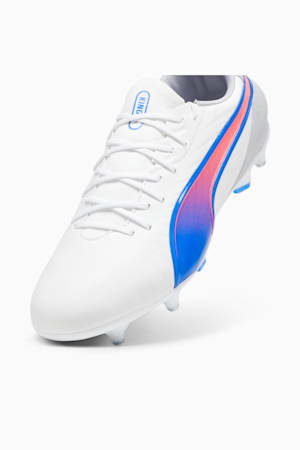 KING MATCH MxSG Football Boots, PUMA White-Bluemazing-Flat Light Gray, extralarge-GBR