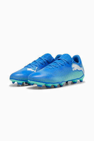 FUTURE 7 PLAY FG/AG Football Boots, Hyperlink Blue-Mint-PUMA White, extralarge-GBR