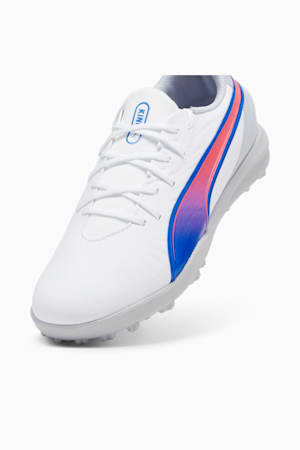 KING MATCH TT Football Boots Youth, PUMA White-Bluemazing-Flat Light Gray, extralarge-GBR