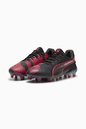 KING ULTIMATE Launch Edition FG/AG Football Boots Unisex, PUMA Black-Rosso Corsa, extralarge-GBR