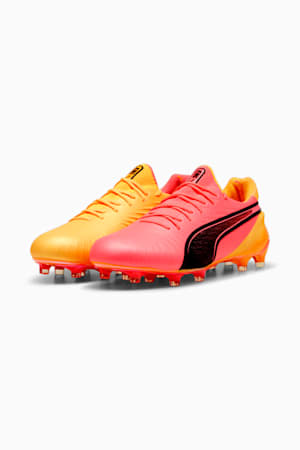 KING ULTIMATE TRICKS FG/AG Football Boots, Sun Stream-PUMA Black-Sunset Glow, extralarge-GBR