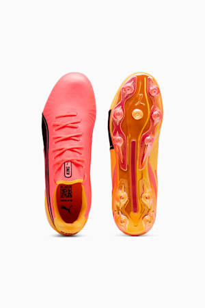 KING ULTIMATE TRICKS FG/AG Football Boots, Sun Stream-PUMA Black-Sunset Glow, extralarge-GBR