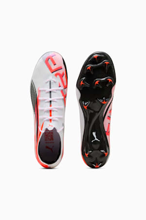 ULTRA 5 CARBON FG Football Boots Unisex, PUMA White-PUMA Black-Glowing Red, extralarge-GBR