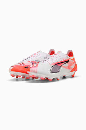 ULTRA 5 ULTIMATE FG Football Boots Unisex, PUMA White-PUMA Black-Glowing Red, extralarge-GBR