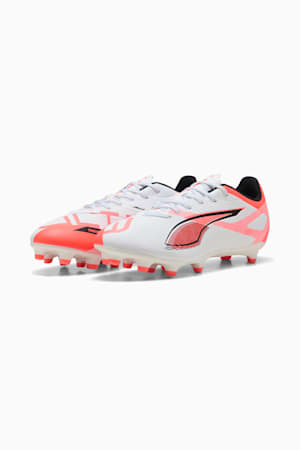 ULTRA 5 PLAY FG/AG Football Boots, PUMA White-PUMA Black-Glowing Red, extralarge-GBR