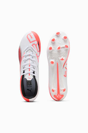 ULTRA 5 PLAY FG/AG Football Boots, PUMA White-PUMA Black-Glowing Red, extralarge-GBR