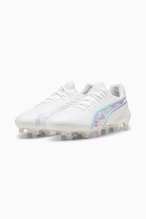 KING ULTIMATE BL FG/AG Football Boots Women, PUMA White-PUMA Black-Spring Lavender, extralarge-GBR
