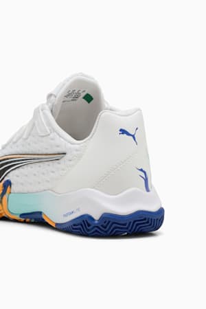 NOVA ELITE Padel Boots Adults, PUMA White-PUMA Black-Vivid Blue-Heat Fire, extralarge-GBR