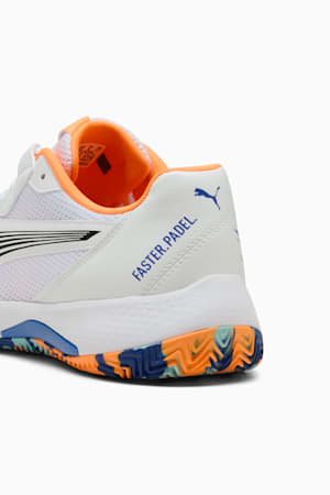 NOVA Court Padel Shoes, PUMA White-PUMA Black-Vivid Blue-Heat Fire, extralarge-GBR