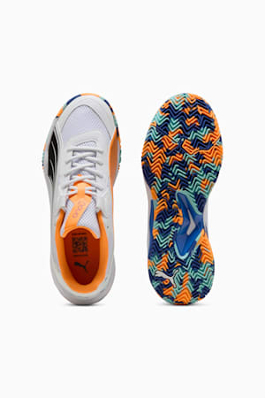 NOVA Court Padel Shoes, PUMA White-PUMA Black-Vivid Blue-Heat Fire, extralarge-GBR