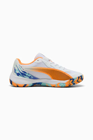NOVA Court Padel Shoes, PUMA White-PUMA Black-Vivid Blue-Heat Fire, extralarge-GBR