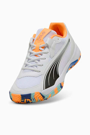 NOVA Court Padel Shoes, PUMA White-PUMA Black-Vivid Blue-Heat Fire, extralarge-GBR
