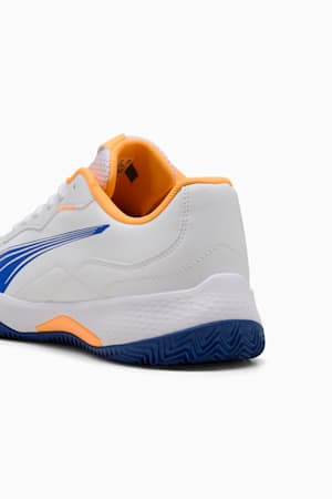 NOVA Smash Padel Shoes, PUMA White-Vivid Blue-Heat Fire-PUMA Black, extralarge-GBR