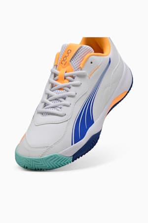 NOVA Smash Padel Shoes, PUMA White-Vivid Blue-Heat Fire-PUMA Black, extralarge-GBR