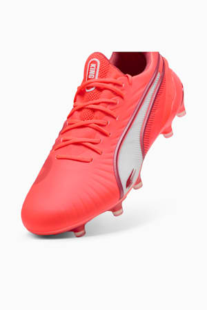 KING ULTIMATE FG/AG Football Boots Women, Glowing Red-PUMA White-Red Fire, extralarge-GBR