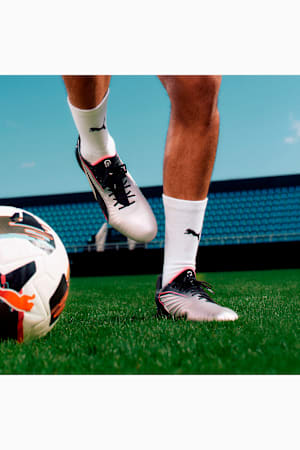 KING MATCH FG/AG Football Boots Youth, PUMA Silver-PUMA Black-Sun Struck-PUMA White, extralarge-GBR