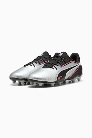 KING MATCH FG/AG Football Boots Youth, PUMA Silver-PUMA Black-Sun Struck-PUMA White, extralarge-GBR