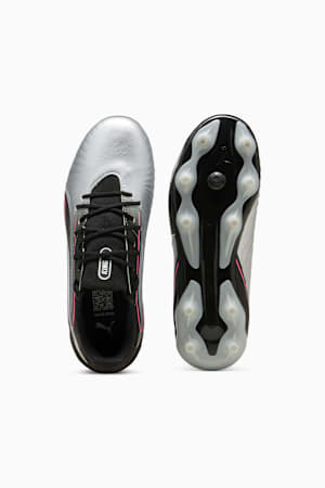 KING MATCH FG/AG Football Boots Youth, PUMA Silver-PUMA Black-Sun Struck-PUMA White, extralarge-GBR