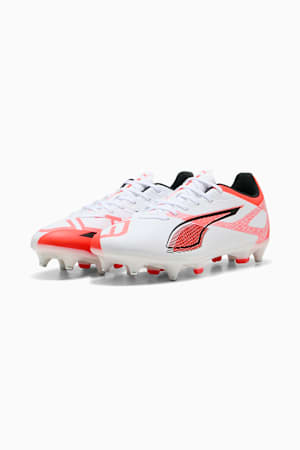 ULTRA 5 PLAY MxSG Football Boots Unisex, PUMA White-PUMA Black-Glowing Red, extralarge-GBR