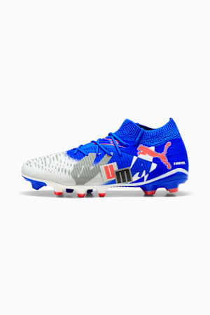 FUTURE 8 MATCH FOREVER FG/AG Football Boots Unisex, PUMA White-Ultra Blue-Feather Gray-PUMA Black-Glowing Red, extralarge-GBR