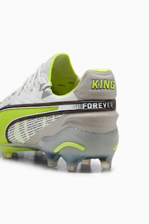 KING ULTIMATE FOREVER FG/AG Football Boots Unisex, Feather Gray-Electric Lime-PUMA White-Flat Light Gray, extralarge-GBR