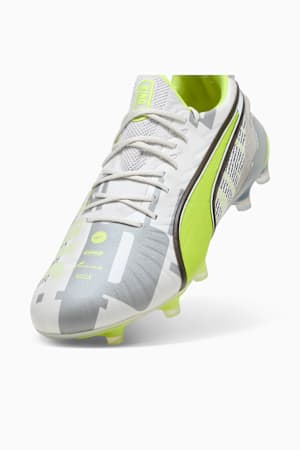 KING ULTIMATE FOREVER FG/AG Football Boots Unisex, Feather Gray-Electric Lime-PUMA White-Flat Light Gray, extralarge-GBR